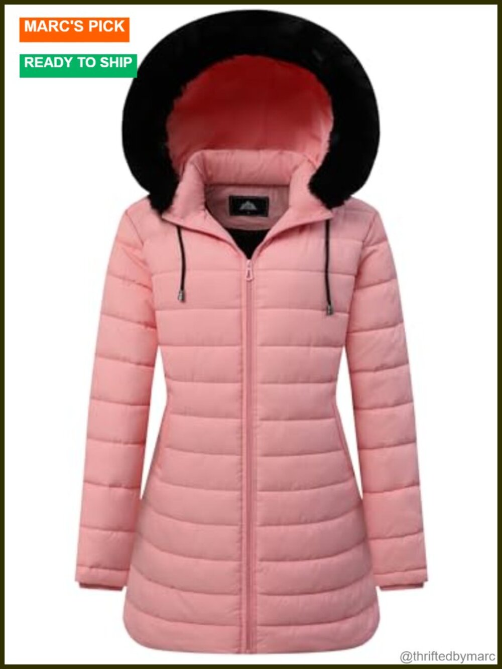 Women's Waterproof Long Hooded Down Jacket Fur Collar